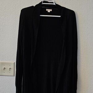 Merona Women's XL Black Long Sleeve Cardigan – Soft Knit, Lightweight, Excellent